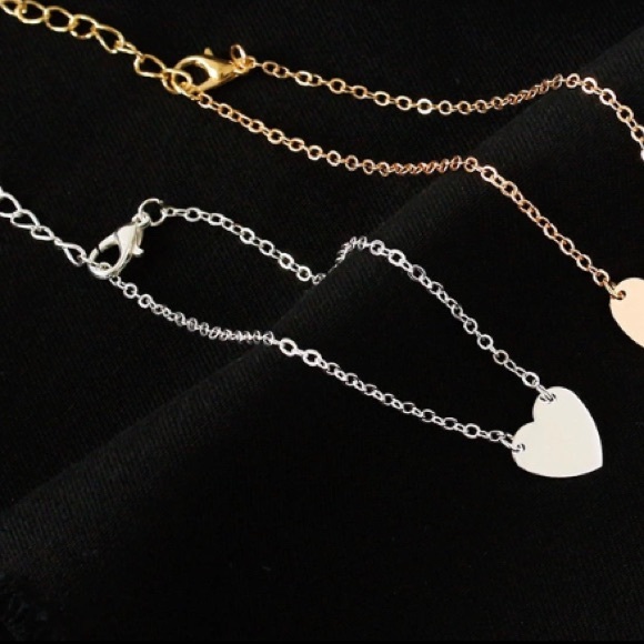 Silver Tone Heart Anklet - Picture 4 of 5